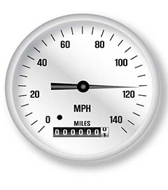 Image of speedometer from a stunt driving ticket